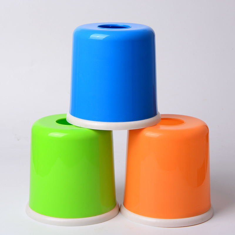 简约圆形塑料抽纸盒纸巾筒卷纸筒纸巾桶家用客厅卫生间饭店餐厅