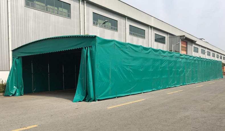 加工制作移动推拉棚 工厂物流卸货区活动伸缩雨篷 户外仓储推拉蓬