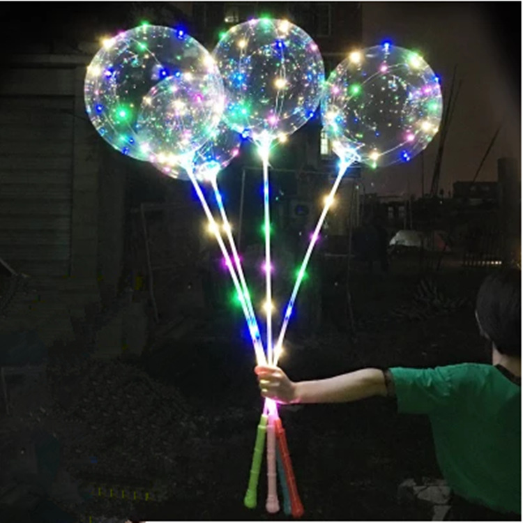 Charming New Handle Luminous Colorful Flashing Light with Pole Bounce Ball Led Confession Balloon Net Red Balloon Toy