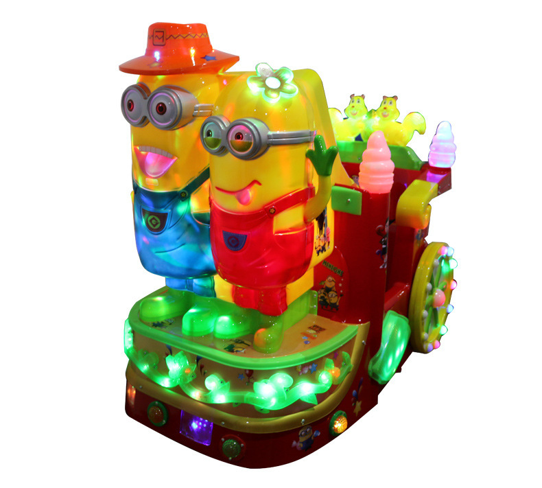 2017新款吹泡泡小黄人摇摆机 儿童电动投币神偷奶爸摇摇车