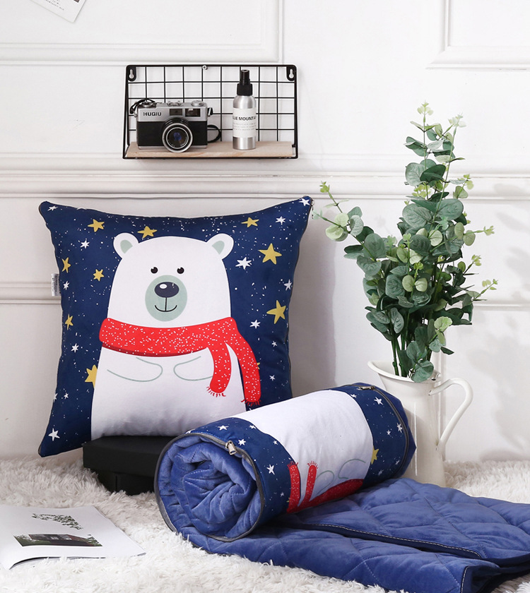 2018新款抱枕被子两用 四季宝宝绒卡通抱枕靠垫被可订做 厂家直销