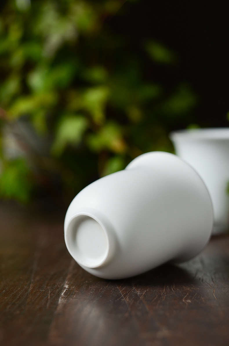 瓷神羊脂白玉瓷茶杯陶瓷原矿无釉大品茗杯单杯功夫茶具茶杯主人杯