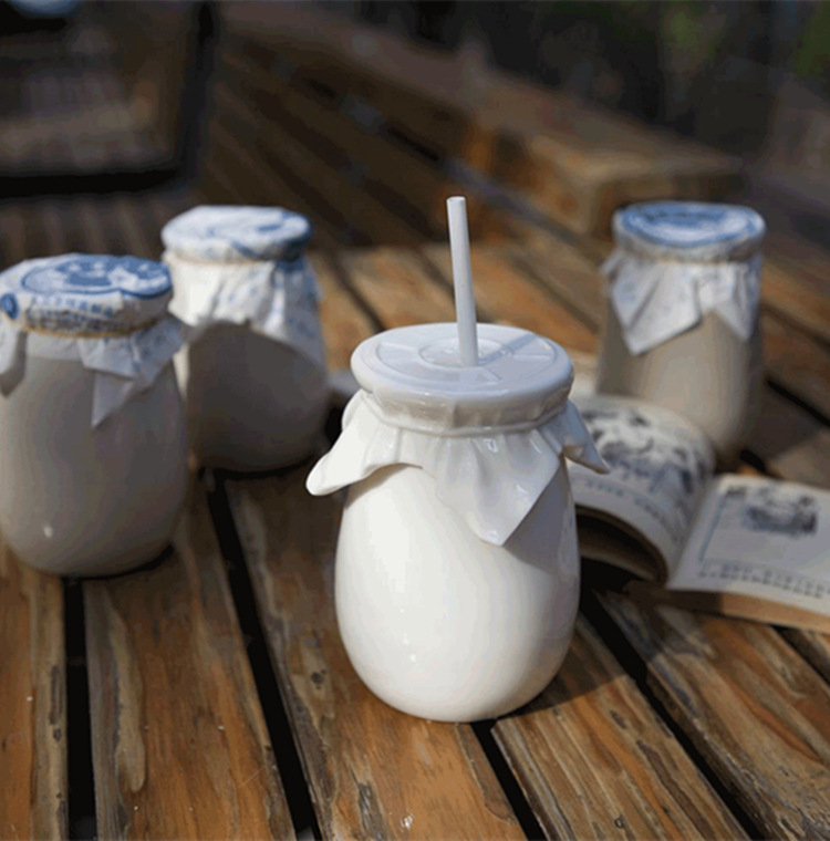 200ml白瓷酸奶布丁瓶 无铅玻璃加厚乳白玻璃瓶 密封玻璃罐
