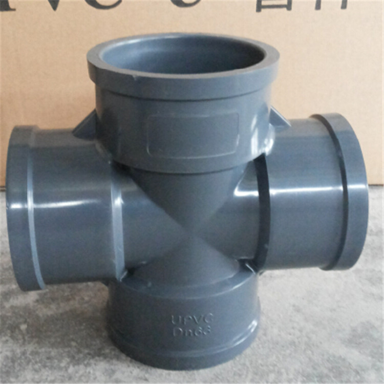厂家直销upvc正四通 pvc异径四通 pvc-u给水管件 de20--200规格全