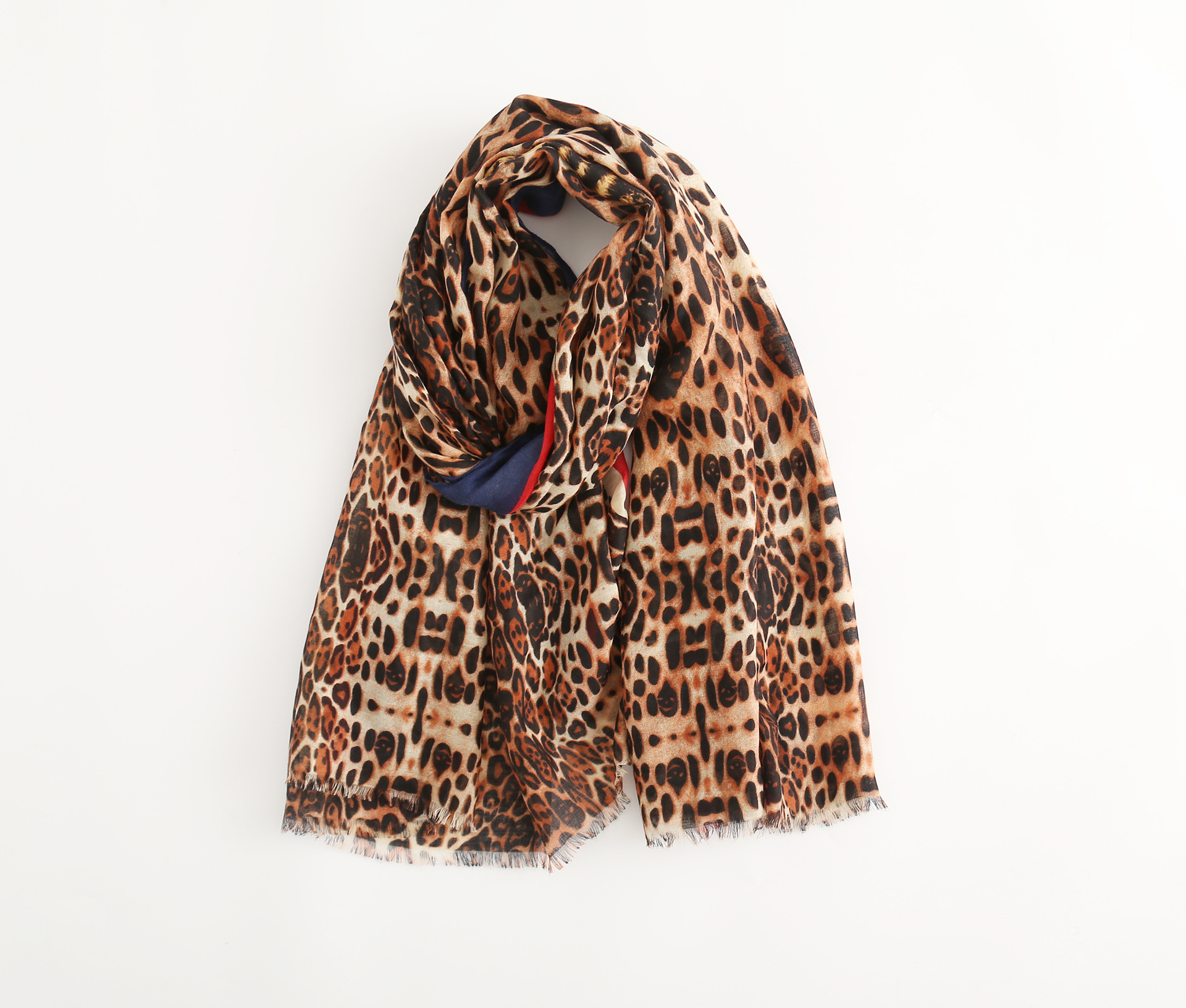 欧美时尚街拍大牌秋冬新款豹纹豹子头虎纹虎头图案棉麻围巾披肩