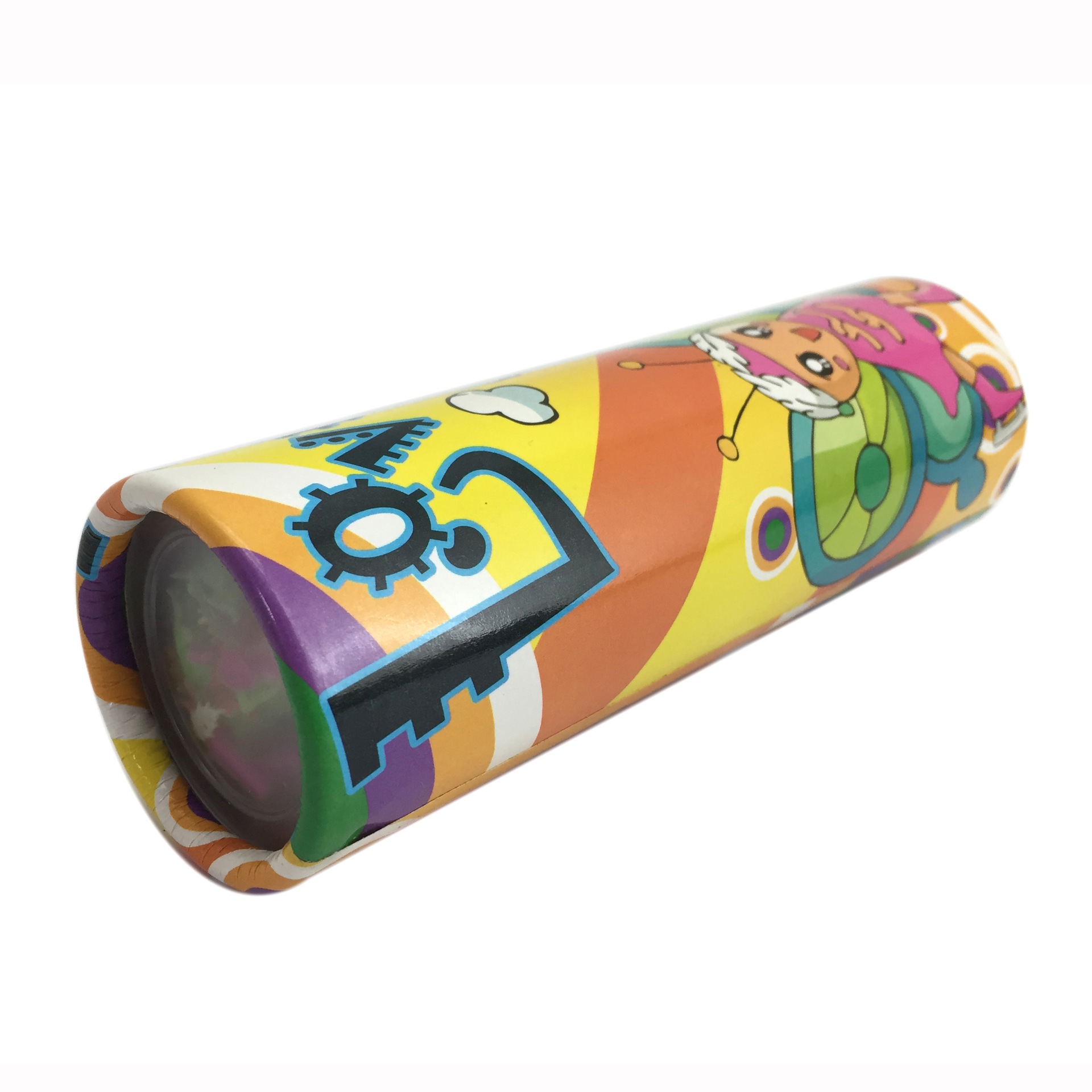 儿童益智玩具卡通可爱万花筒玩具实景卷边多棱镜纸质万花筒