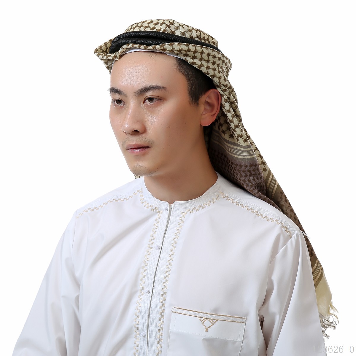 穆斯林男头巾迪拜旅游阿拉伯头巾杂色缠头 头箍厂家直销跨境代发