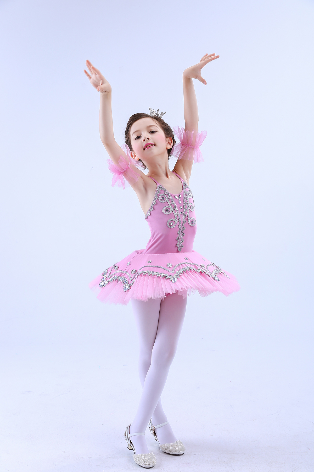 2018新款女孩舞蹈裙幼儿吊带蓬蓬裙儿童芭蕾舞小天鹅演出服练功服