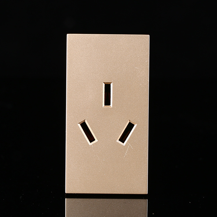 定制家装款墙壁开关118型大板金边金色16a插座功能键 3孔插座