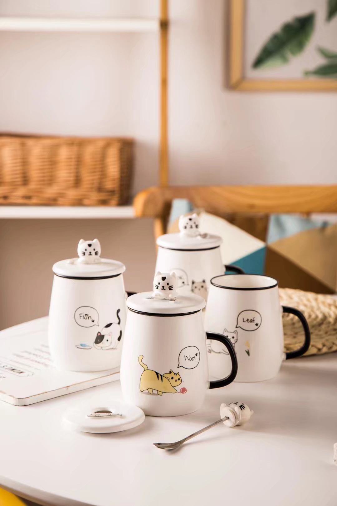 星悦陶瓷 趴趴狗马克杯色釉创意水杯卡通陶瓷杯子新品广告礼品