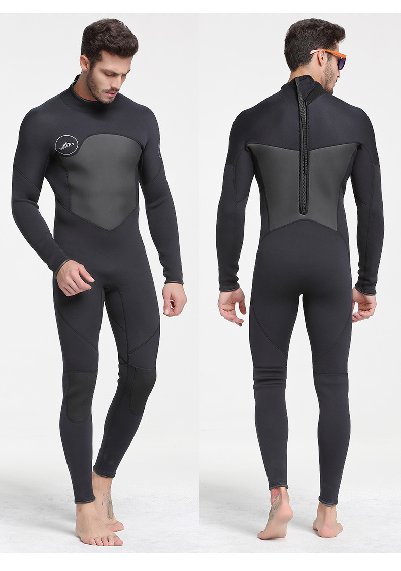 鲨巴特潜水服男连体3mm绒面内里保暖防晒冲浪泳衣潜水衣一件代发