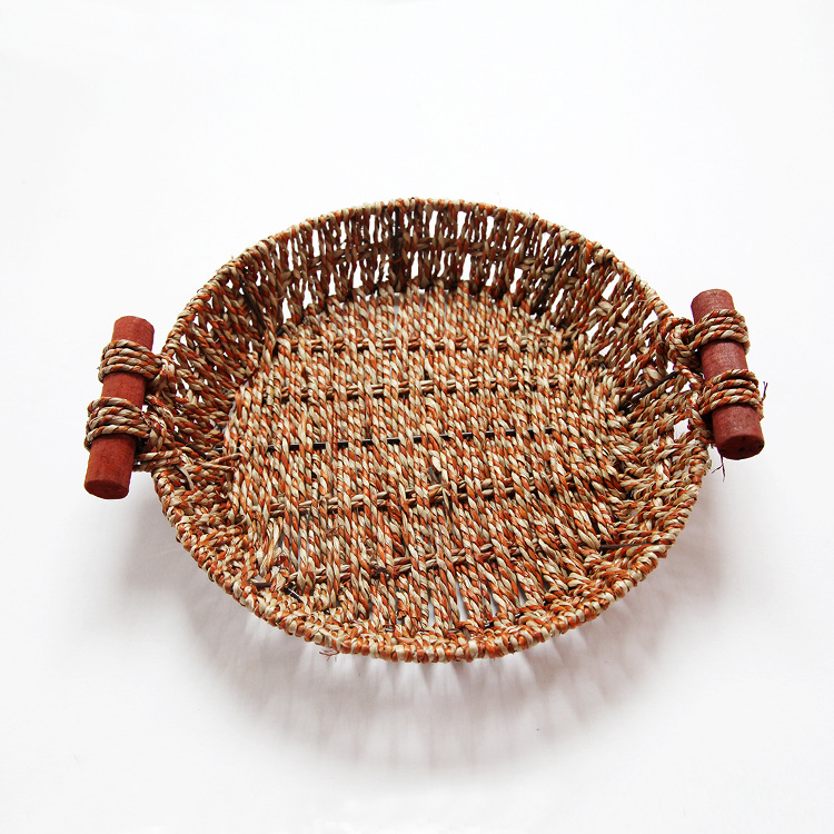 草编蓝子披萨盘托商用鱼头盘托加大煲托农家乐防烫隔热餐具垫