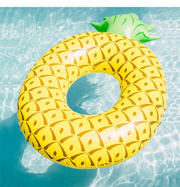 夏季热卖充气黄色菠萝游泳圈 网红水上成人西瓜泳圈拍照神器 现货