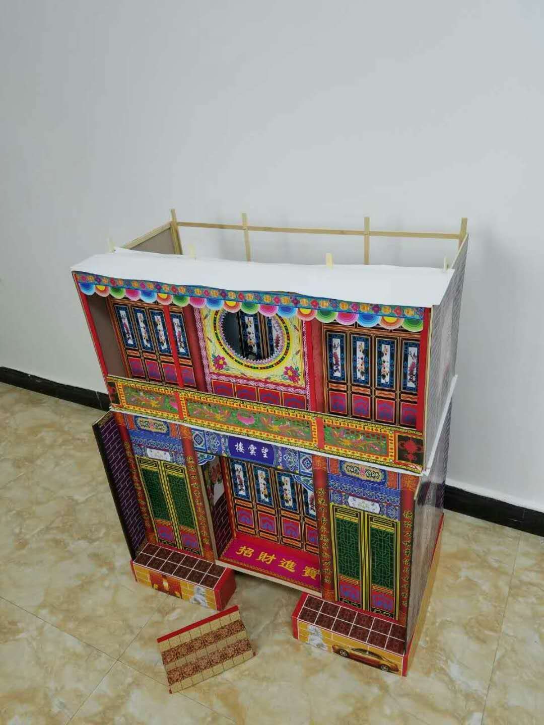 殡葬用品祭祀用品 厂家直销 竹片 灵房 灵屋 纸房子 天堂别墅75