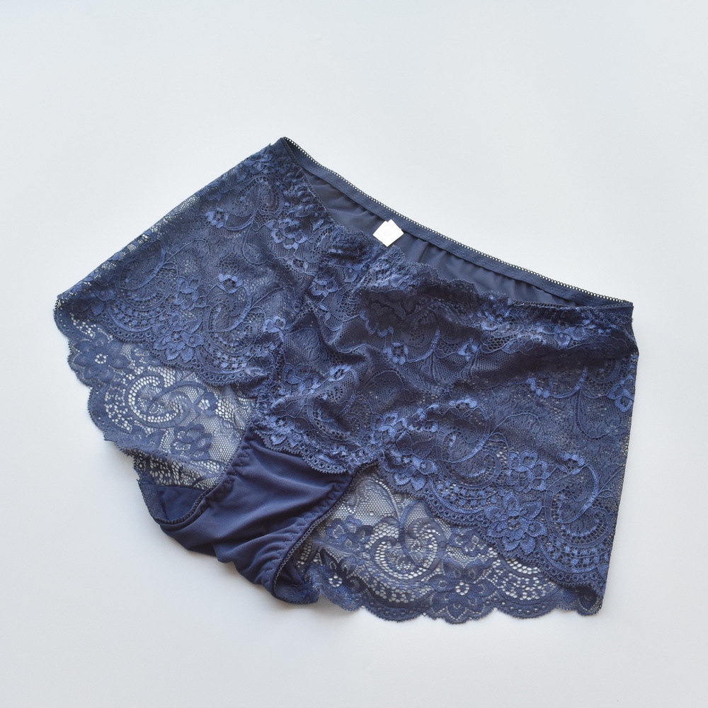 新款女士高弹全蕾丝内裤中高腰大码 胖mm大版性感透气女内裤批发