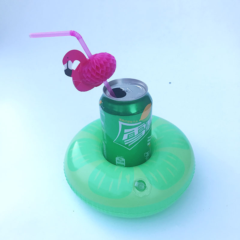 Inflatable Doughnut Cup Holder Pineapple Lemon Watermelon Water Coke Cup Holder Drink Phone Cup Fixed Charger