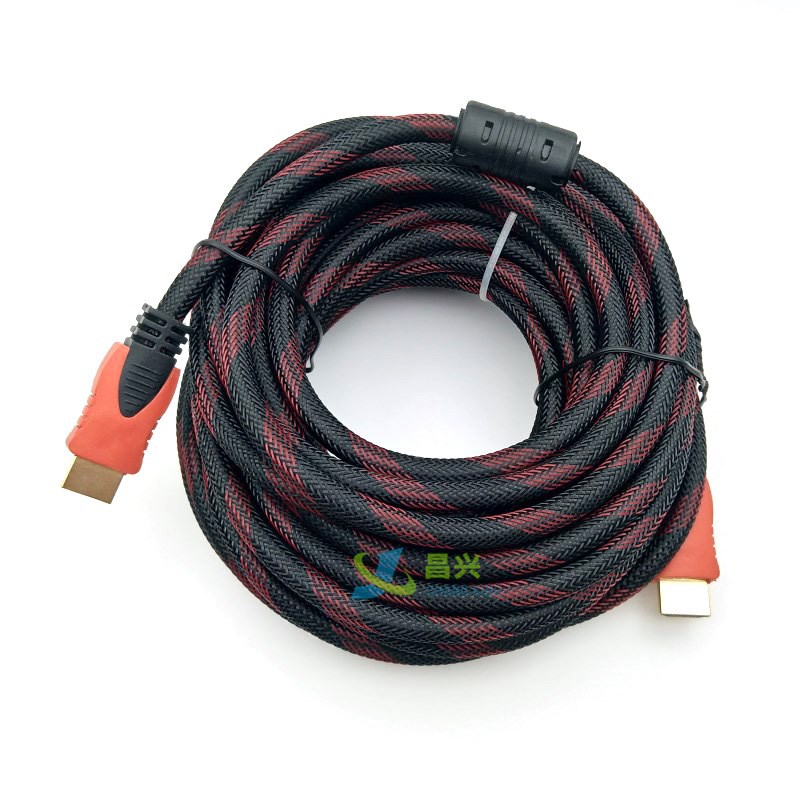 厂家供应 hdmi高清线1.4版 高品质电视连接线编织数据线 10米