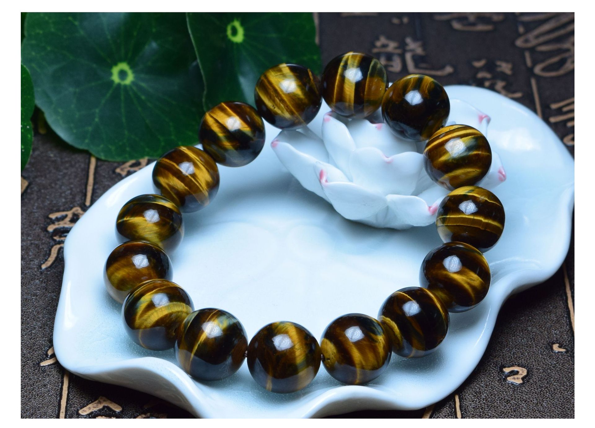 闪电a黄蓝虎眼石黄蓝虎眼石手链 民族风虎睛石手串