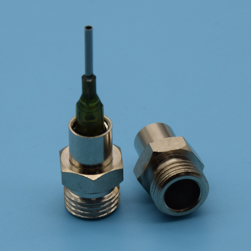 金属鲁尔接头外螺纹不锈钢针头吹气管点胶阀接头1/4 2分牙转接头