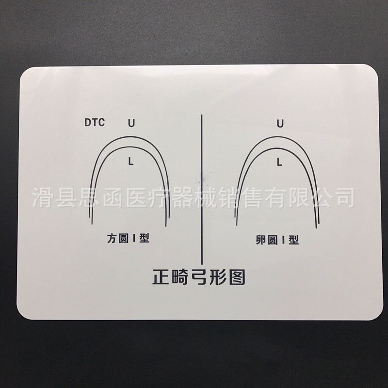 牙科材料弓形图口腔正畸图镍钛丝弯制对比图上颌标准弓丝图