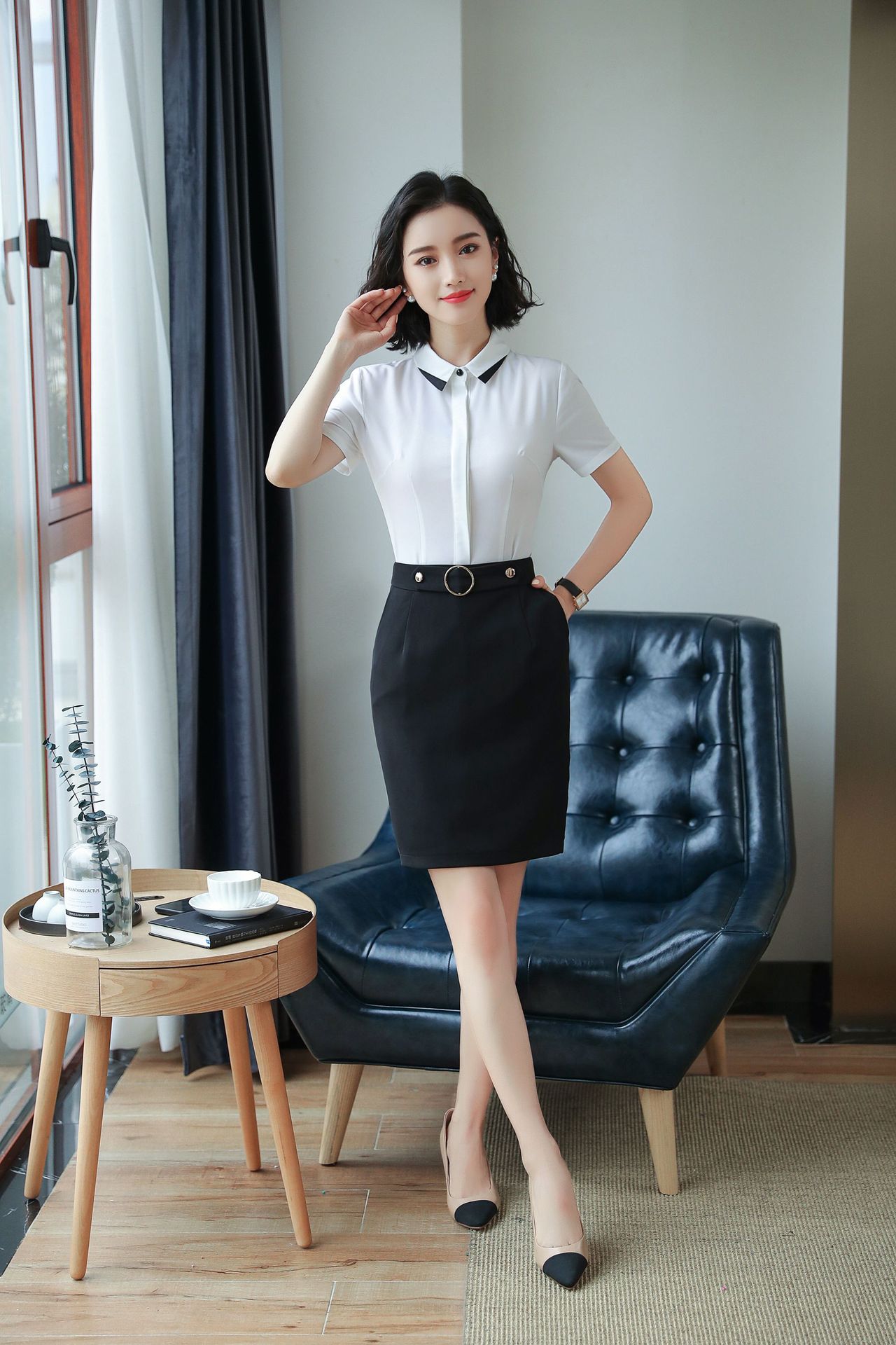 ol职业套装女2018夏装新款教师公务员面试正装工作服商务衬衫工装