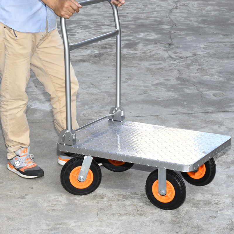 铁板车手推车货搬运车大号平板车推货车折叠重型手拖车拉货车