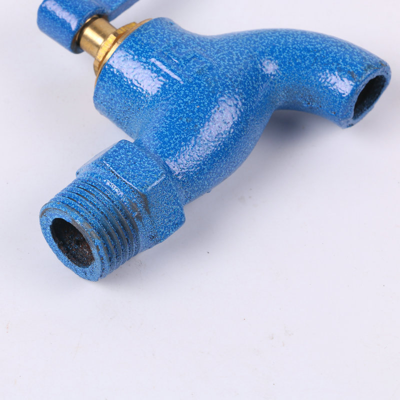 蓝色老式铸铁水龙头 4分螺旋式慢开水龙头 拖把水池龙头批发