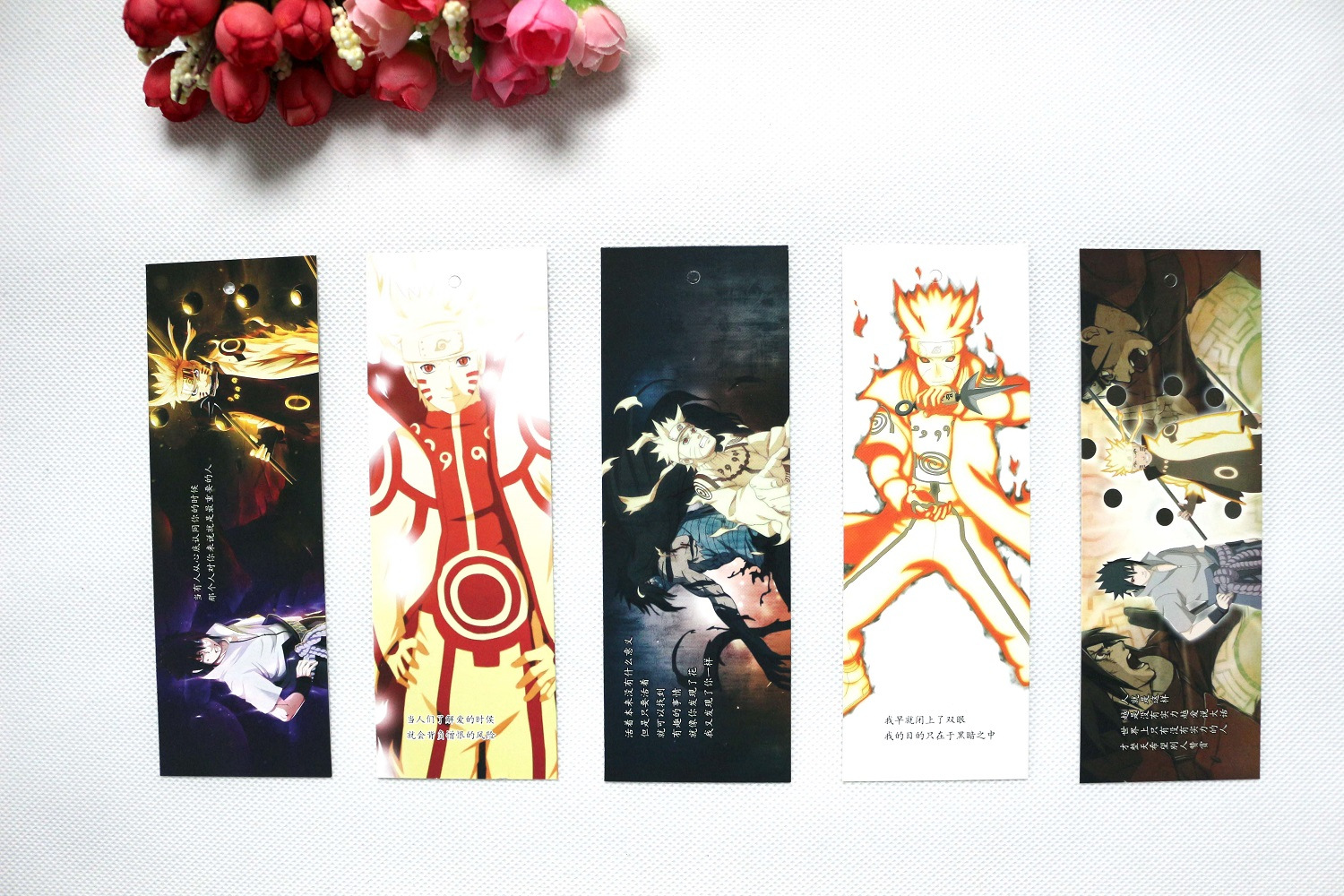 无定价火影忍者书签36张图文穿孔动漫书签画集画册明信片周边批发