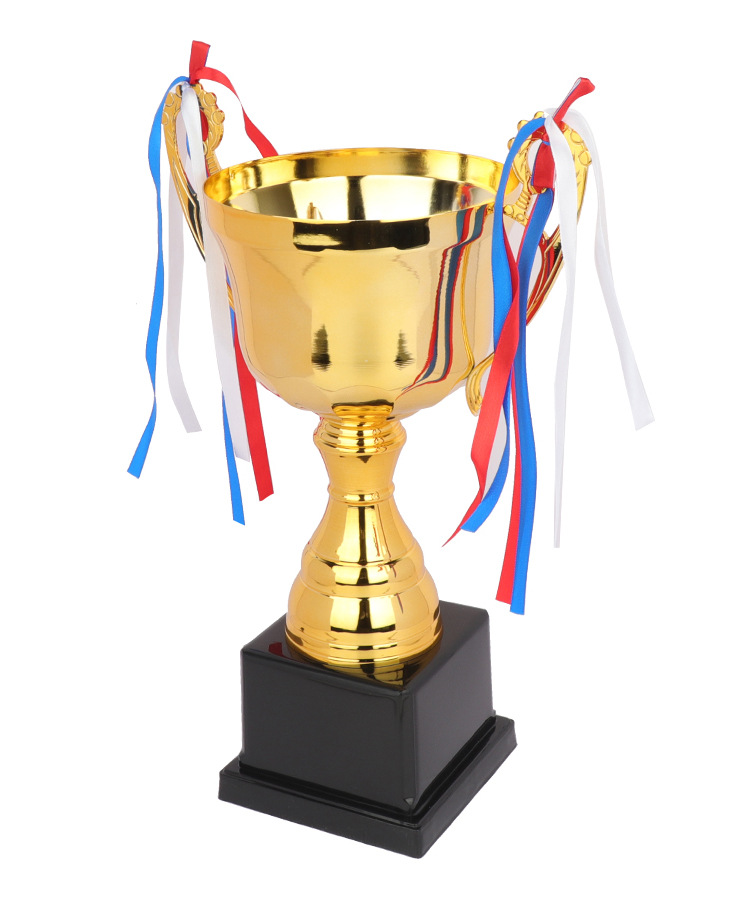 厂家供应新款金属奖杯电镀金属冠亚季军奖杯小学生运动会奖杯深圳