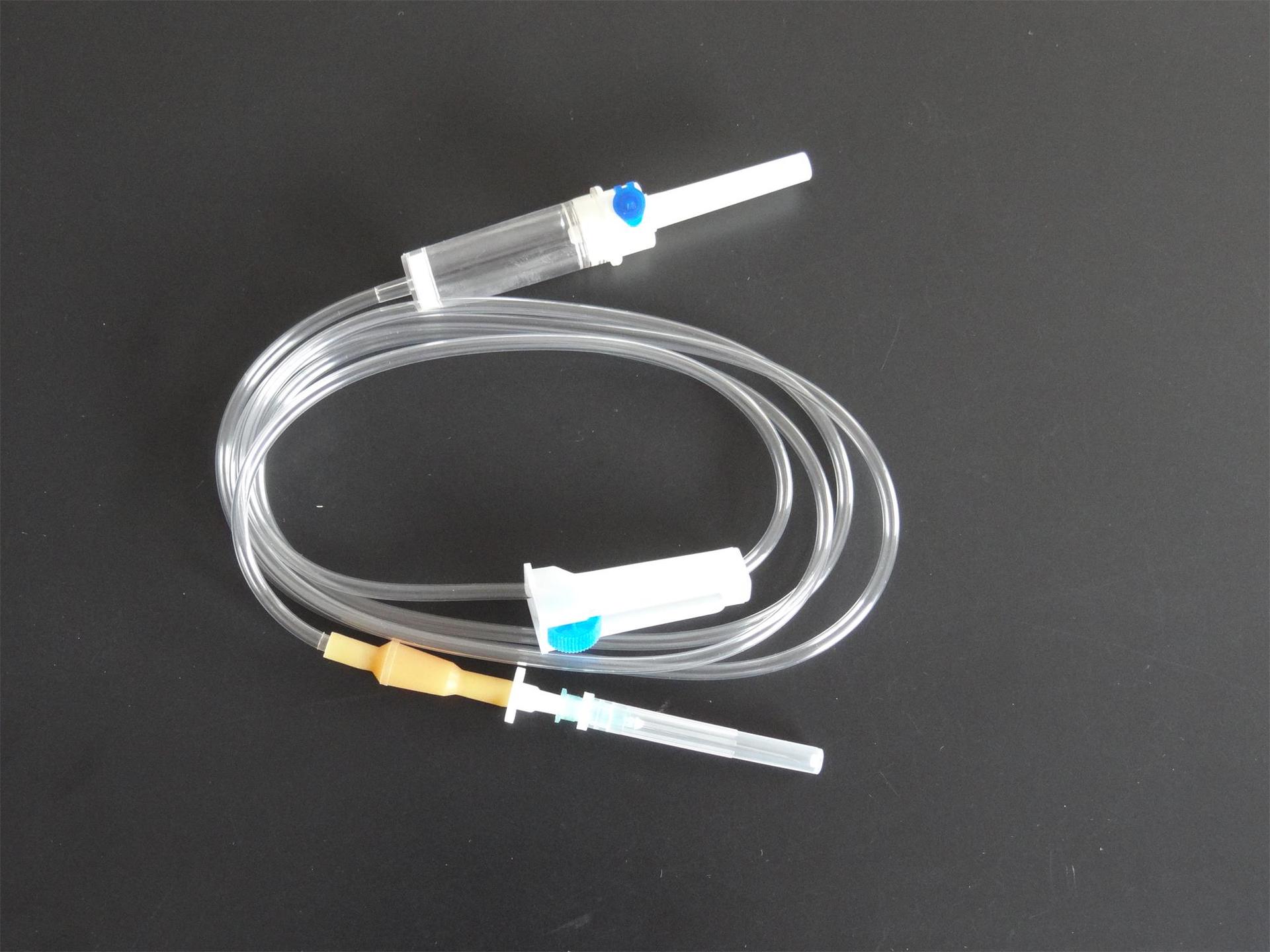厂家供应一次性输液器螺口直口两通 六件套 带针 y 三叉 乳胶管