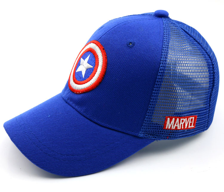 韩国夏季宝宝鸭舌帽帽 美国队长防晒棒球帽 新款网帽儿童帽子t028