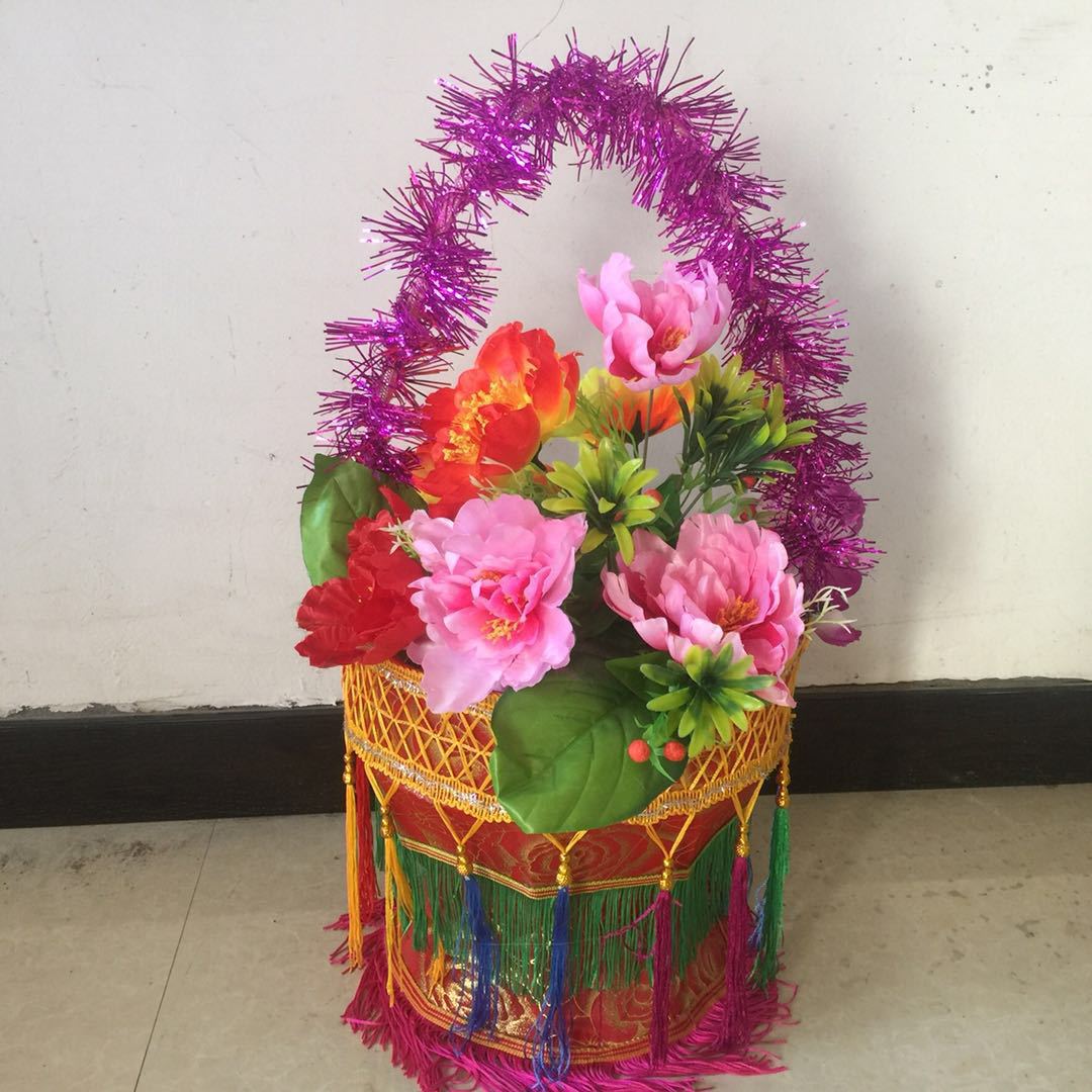 秧歌舞蹈挑花篮花挑锄戏曲戏剧舞台表演花篮婚喜庆花挑舞社火道具