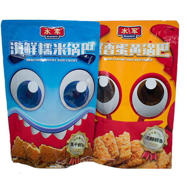 网红水军海鲜糯米锅巴蟹香蛋黄锅巴120g休闲食品零食