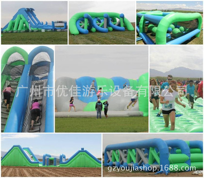 inflatable 5k 大型充气陆地冲关设备 户外嘉年华游乐 疯狂障碍赛