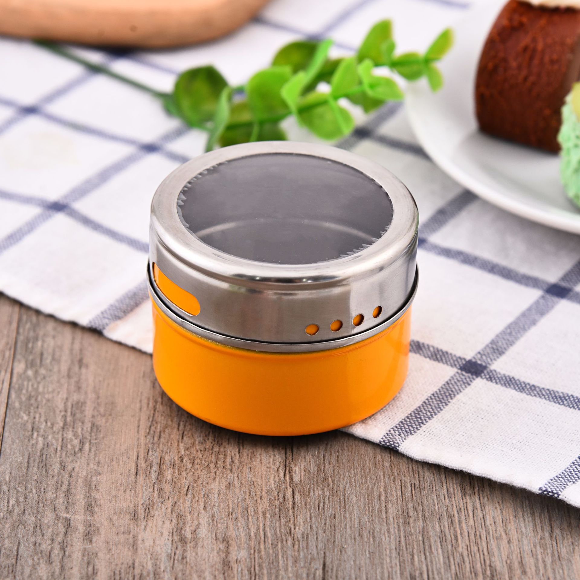 批发不锈钢撒粉器瓶胡椒粉调味罐撒料罐子 可可粉筛旋转调味瓶