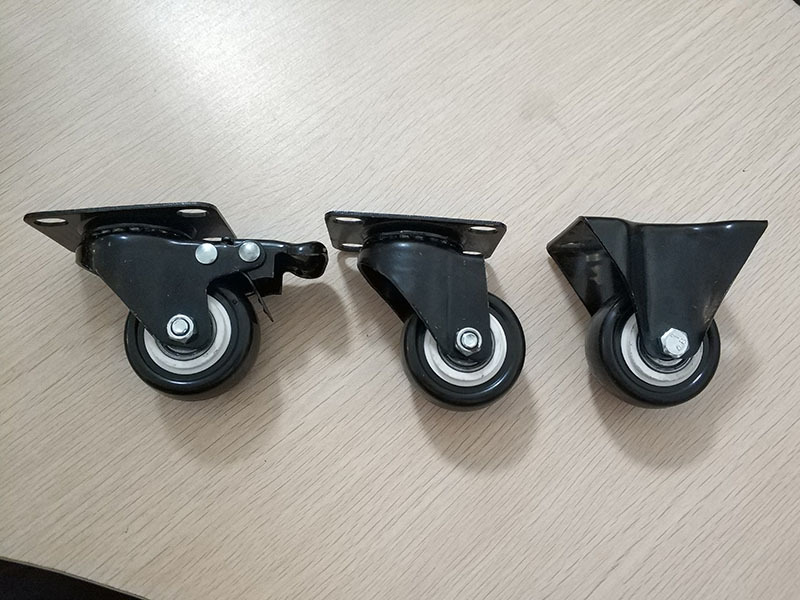 2寸固定金钻轮 50mm定向黑金刚 家具万向脚轮 厂家大量供应