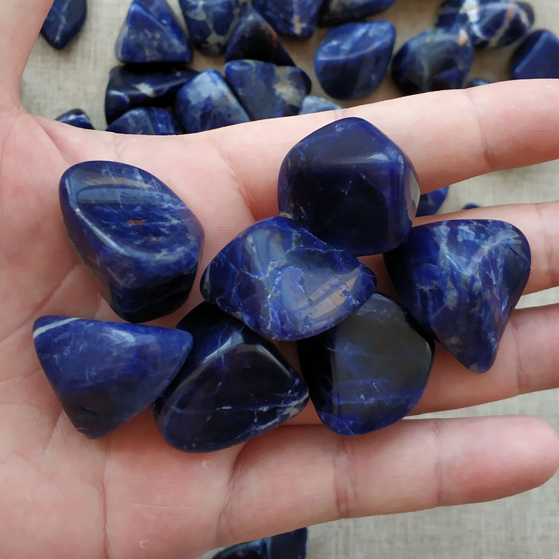 天然大块蓝纹石碎石水晶原石颗粒灵修风水石鱼缸花盆造景装饰石头