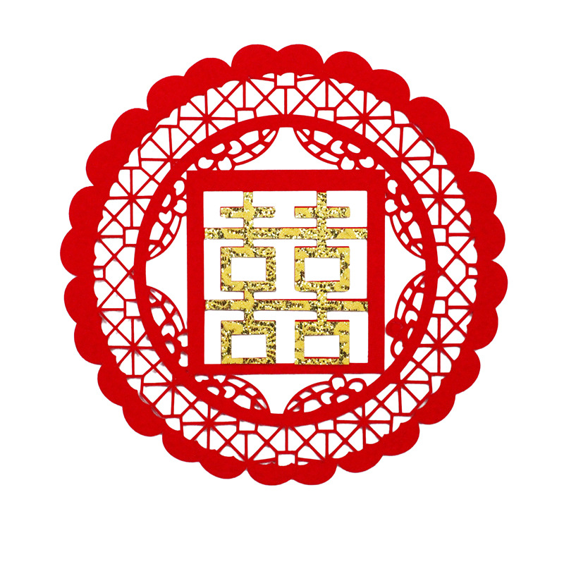 玻璃贴婚庆用品结婚装饰创意喜字结婚门贴窗花大门婚房装饰喜字贴