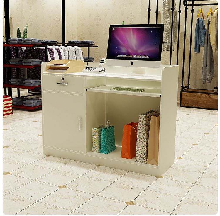 收银台柜台吧台简约现代时尚服装店前台超市收银柜饭店接待台柜台