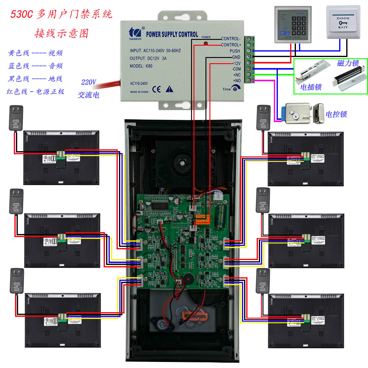 新思路多层公寓楼宇对讲彩色可视对讲门铃多户