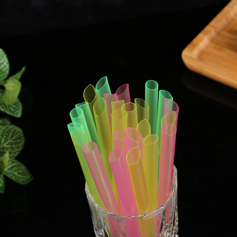 新款一次性珍珠奶茶吸管 彩色尖头插管 可爱创意果汁直管厂家批发