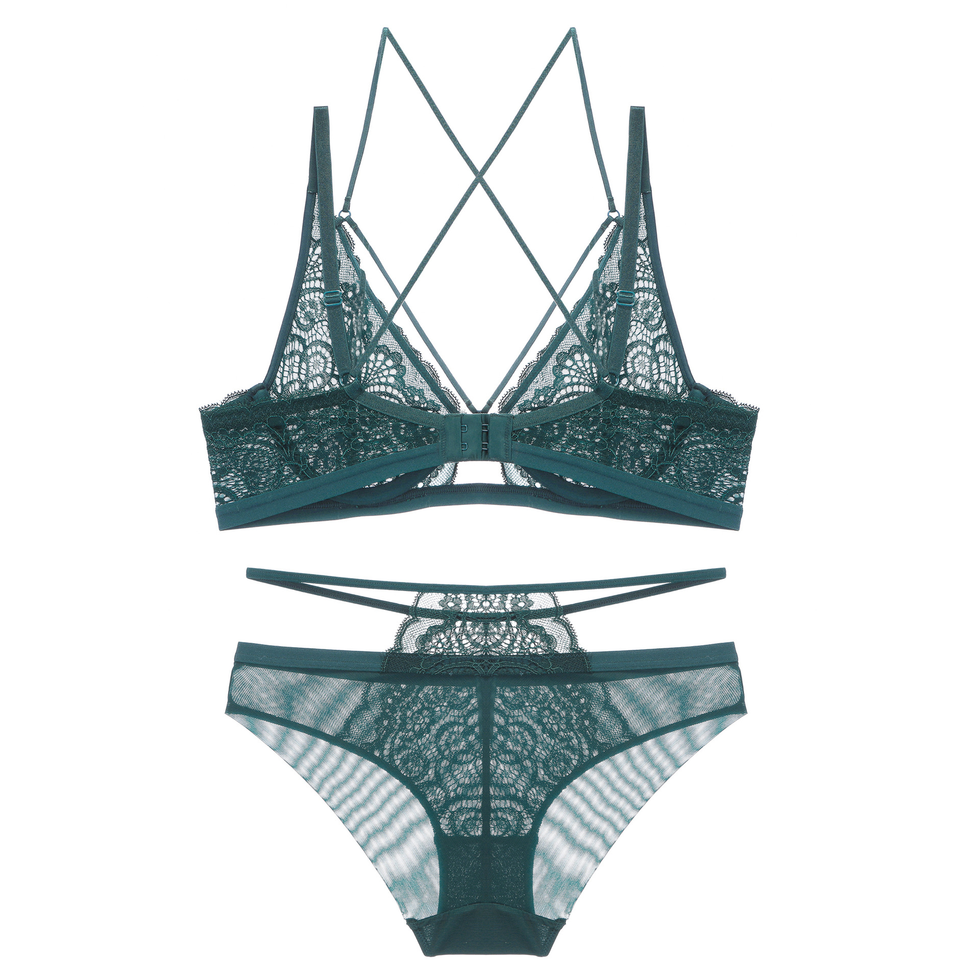 秋季新品外贸欧美性感爆款文胸法式内衣女性超薄蕾丝聚拢文胸套装