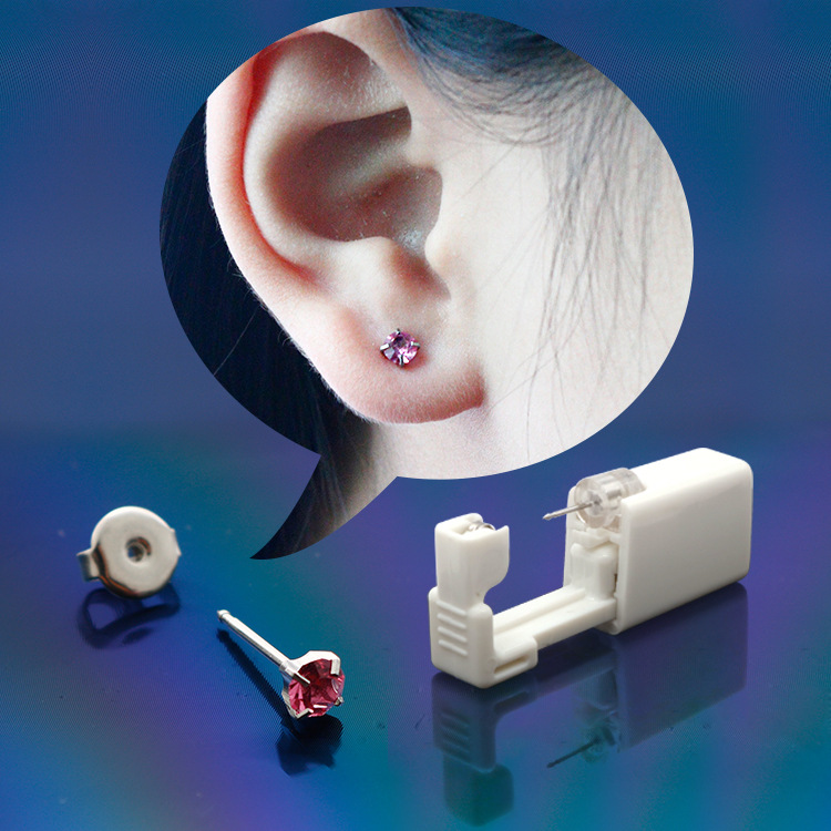 二代穿耳器 打耳洞工具耳钉枪无痛穿耳防过敏无菌打耳眼打耳洞