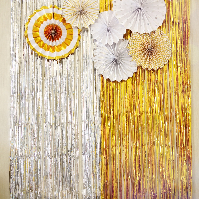 厂家3米雨丝帘 儿童生日派对装饰婚庆婚礼拍照背景布置雨丝门帘