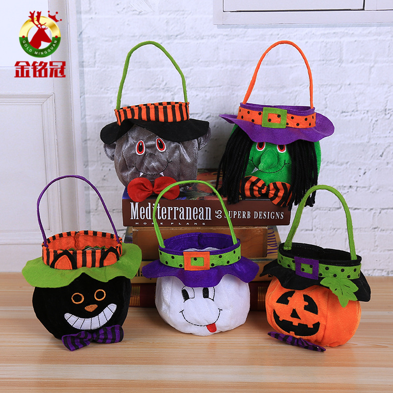 Halloween Decorations Witch Pumpkin Tote Bag Children's Holiday Candy Bag Party Party Dress up Props Bag