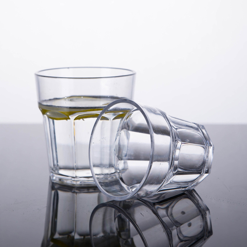 pc耐高温亚克力八角杯耐摔塑料啤酒杯威士忌酒杯ktv小酒杯茶杯