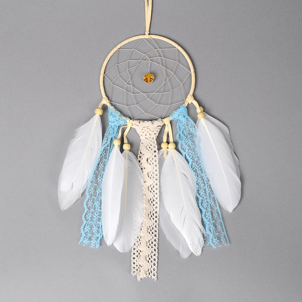 ins粉色少女心捕梦网羽毛挂饰 家居装饰壁挂diy材料包纯手工制作