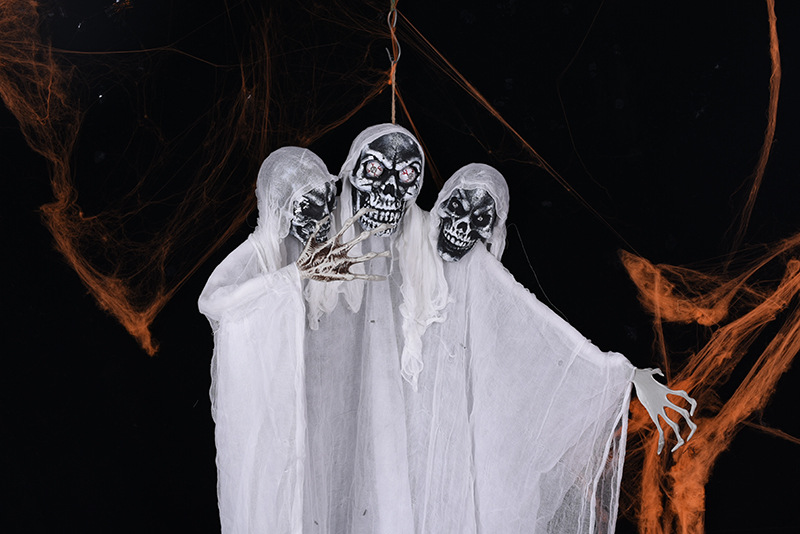 2米新品万圣节超大型吊鬼 恐怖电动带灯带声装饰用品整人整蛊批发