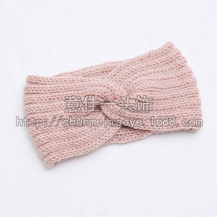 Factory Direct Wool Hair Band Front Cross Women's Fashion Hair Band Autumn and Winter Headband Knitted Hair Band out Hair Band