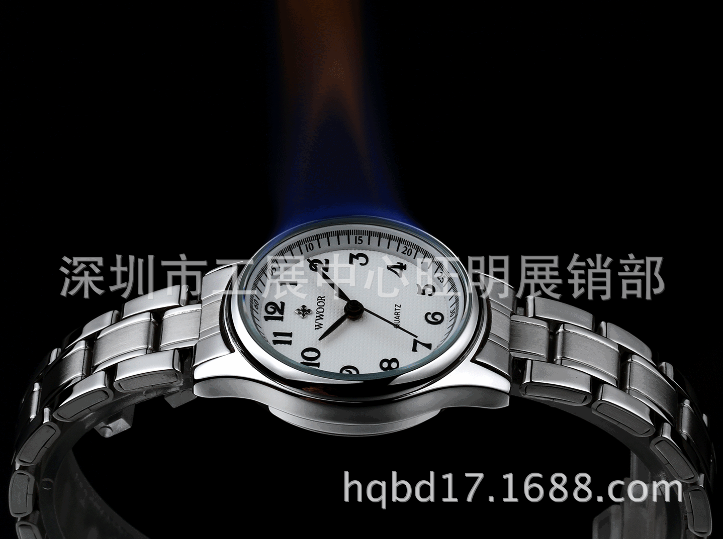 wwoor/握爱8805防水圆形日历情侣手表 钢带流行简约